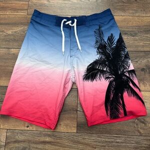 Old Navy Men’s Blue & Pink Ombre Swim Shorts in Size 32